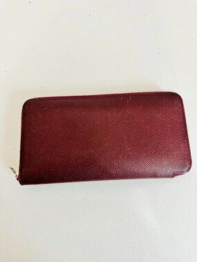 HERMES PARIS AZAP SILK'IN  VEAU EPSOM BROWN LEATHER ZIP AROUND LONG WALLET